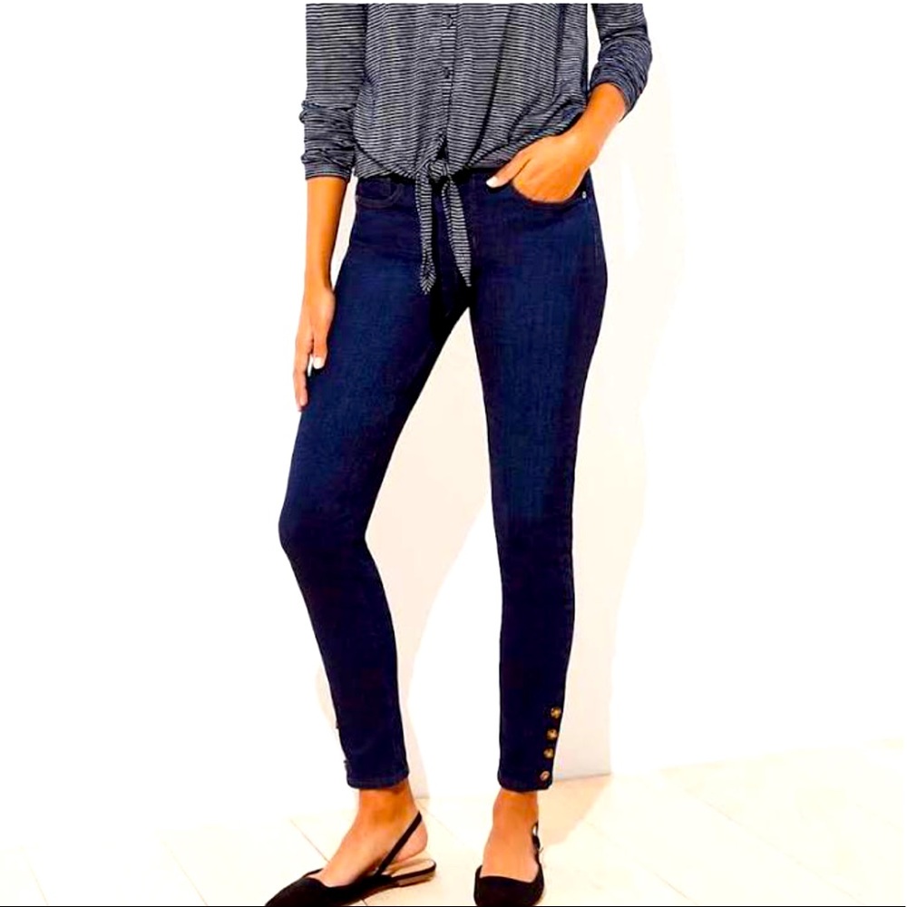 Loft High-Rise Modern Snap Cuff Ankle Jeans - 28/6